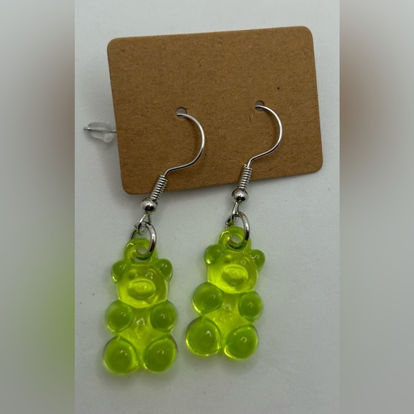 Gummibear Dangle Fashion Earrings Green - Picture 1 of 2